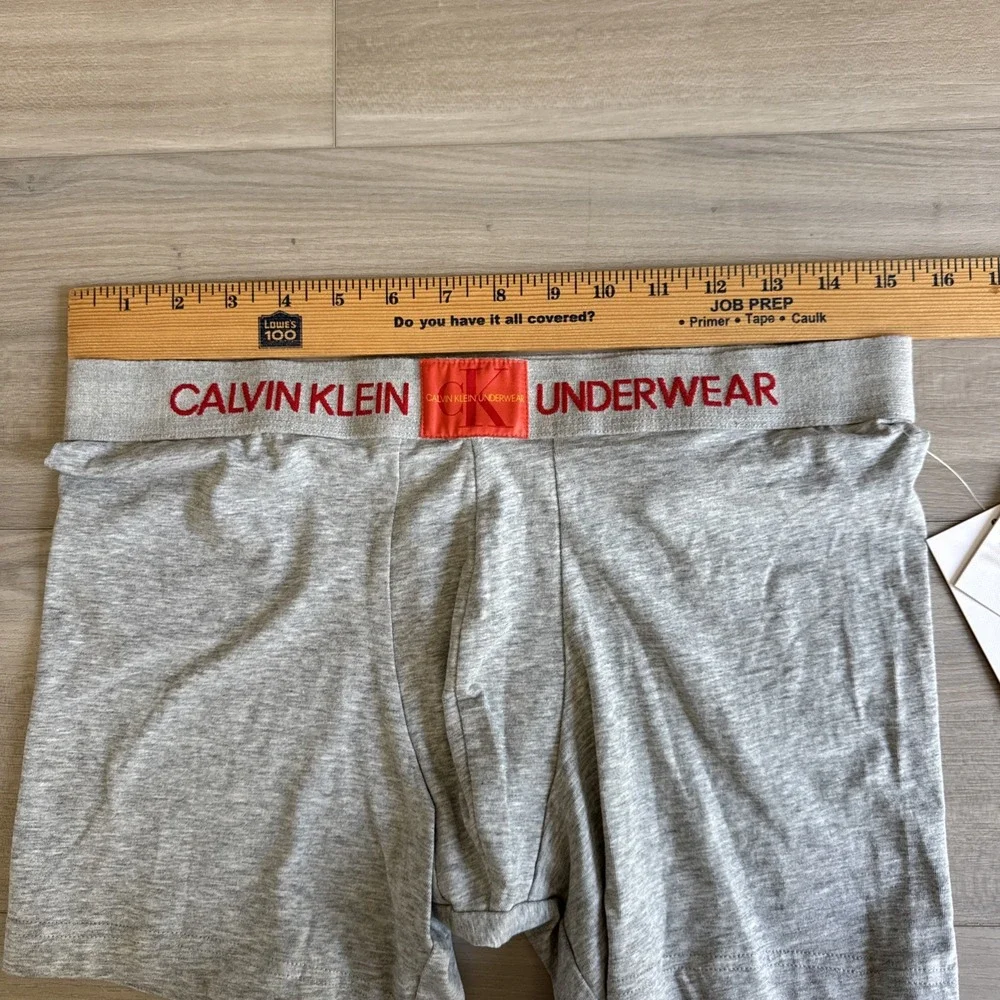 Calvin Klein Monogram Boxer Brief Underwear NWT NEW Grey Red Men's Large